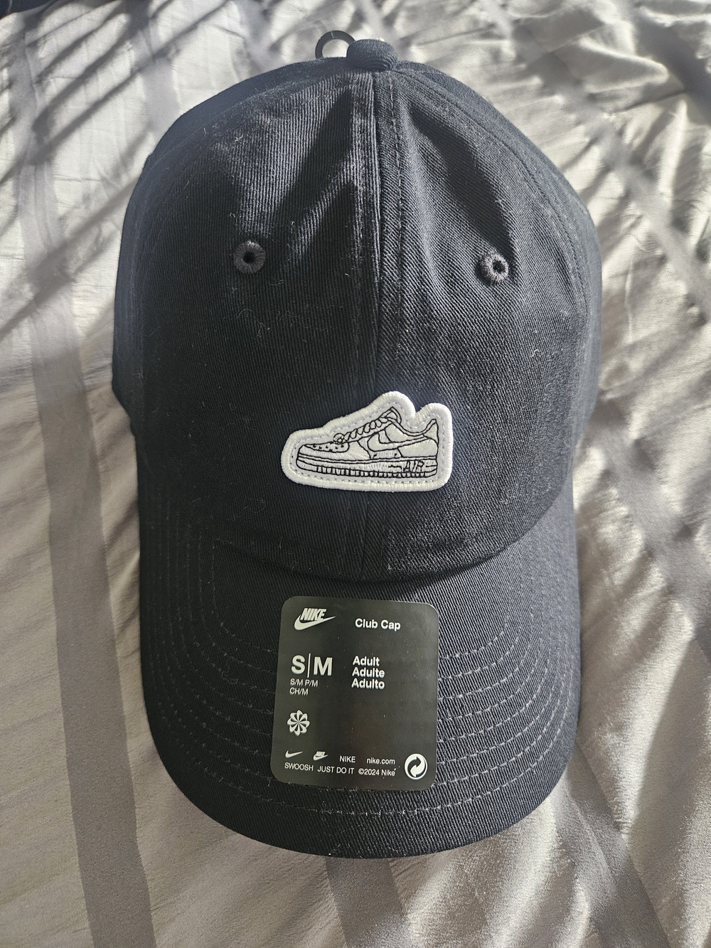 Nike Black Club Cap with White Sneaker Patch - Size S/M Adult